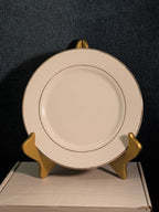 Home Essentials China Salad Plate White with Gold Rim Elegant Replacement