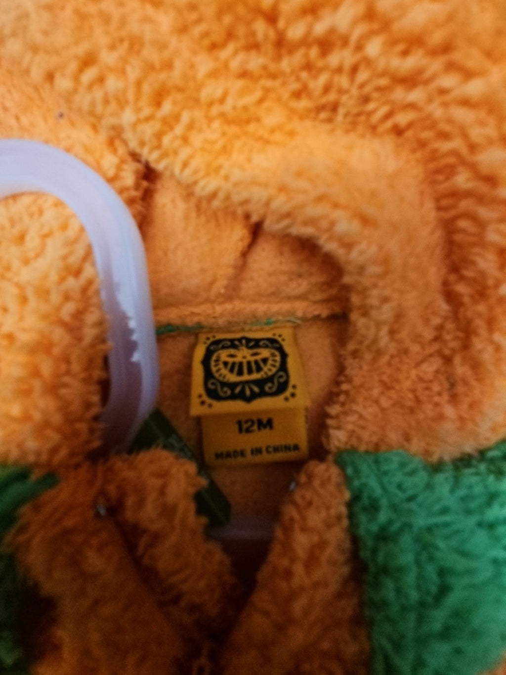 Hyde & Eek Baby Pumpkin Costume 12 Months Plush Zip Up Jack O Lantern Hooded