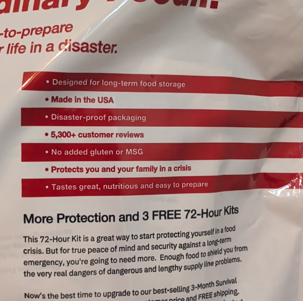 4Patriots 72-Hour Survival Food Kit Emergency MRE Supply