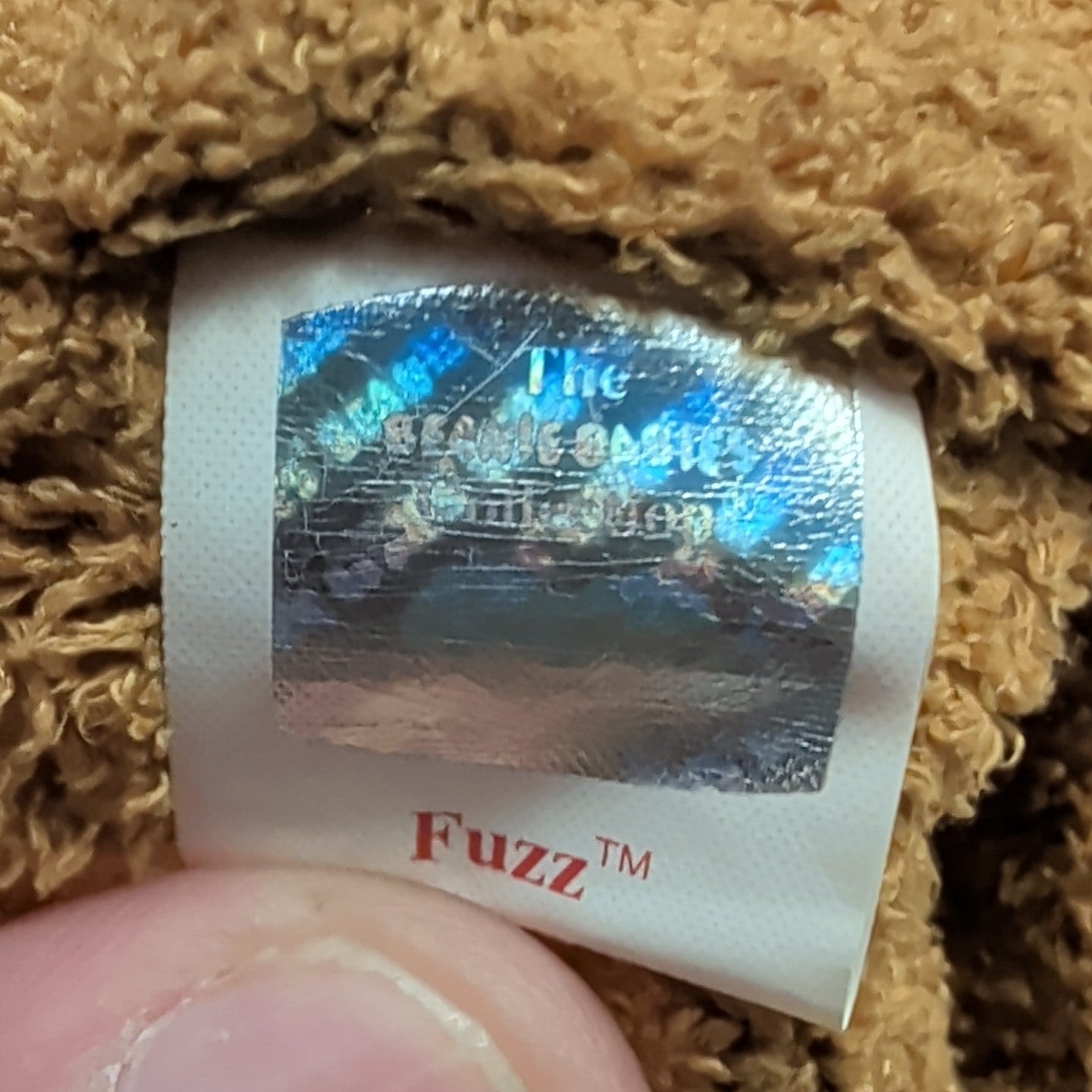 Ty Beanie Baby Fuzz Bear 1999 Retired MWMT P.E. Pellets Holographic Tag Vintage