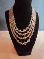 Deltah 4-Strand Aurora Borealis Crystal Necklace Vintage Glam
