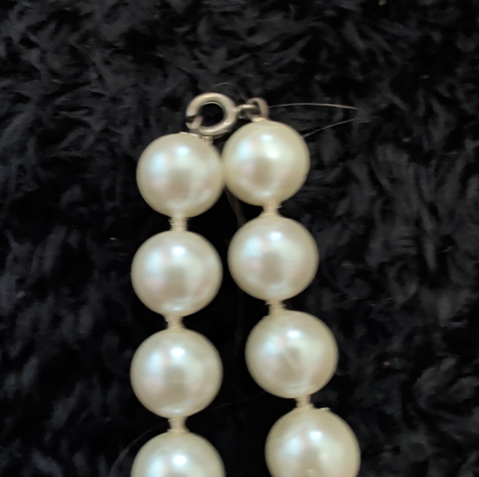 Vintage 54" Champagne Hand Knotted Faux Pearl Flapper Necklace