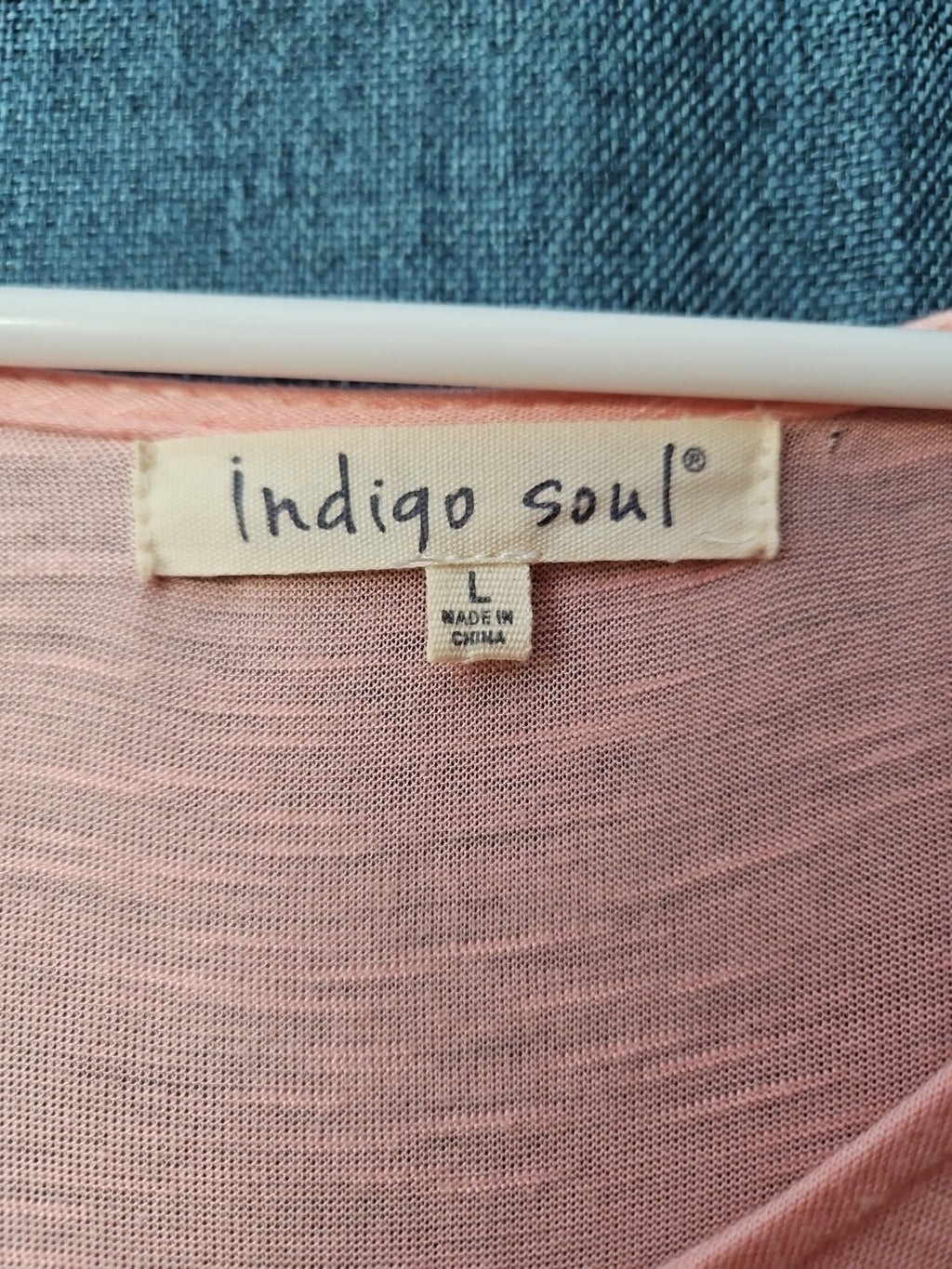Indigo Soul Boho Tunic Top Large Pink Rayon Crochet Lace Sharkbite Hem Lagenlook