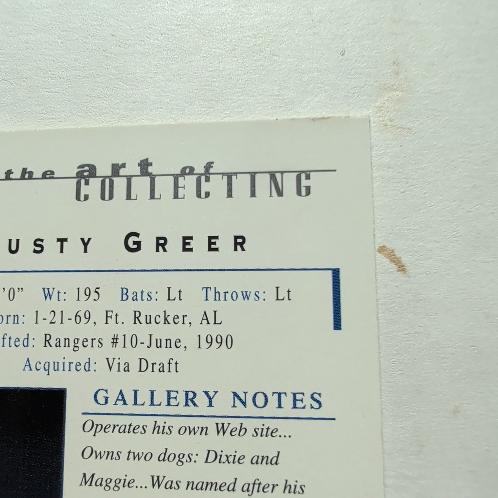2000 Topps Gallery Rusty Greer #4 Texas Rangers Canvas Texture Baseball Card