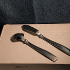 Hampton Silversmiths PORTFOLIO Sugar Spoon & Butter Knife Set | Glossy 208