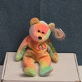Ty Beanie Baby Peace Bear 1997 Retired - Unique Pastel Tie Dye Tag Protector