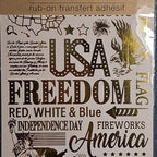 Crafters Square Gold Foil USA Patriotic Rub-On Transfers