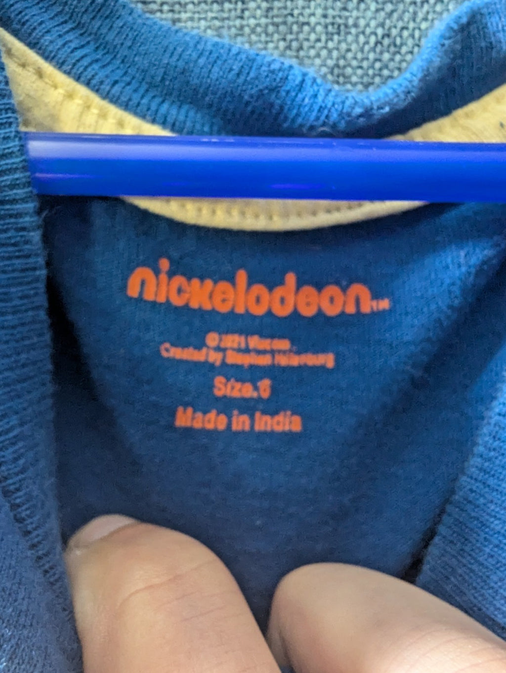 Nickelodeon SpongeBob SquarePants Shirt Boys Size 6 Weird Vibes Only Blue Tee