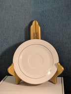Home Essentials China Saucer Plate White with Gold Rim Individual Replacement