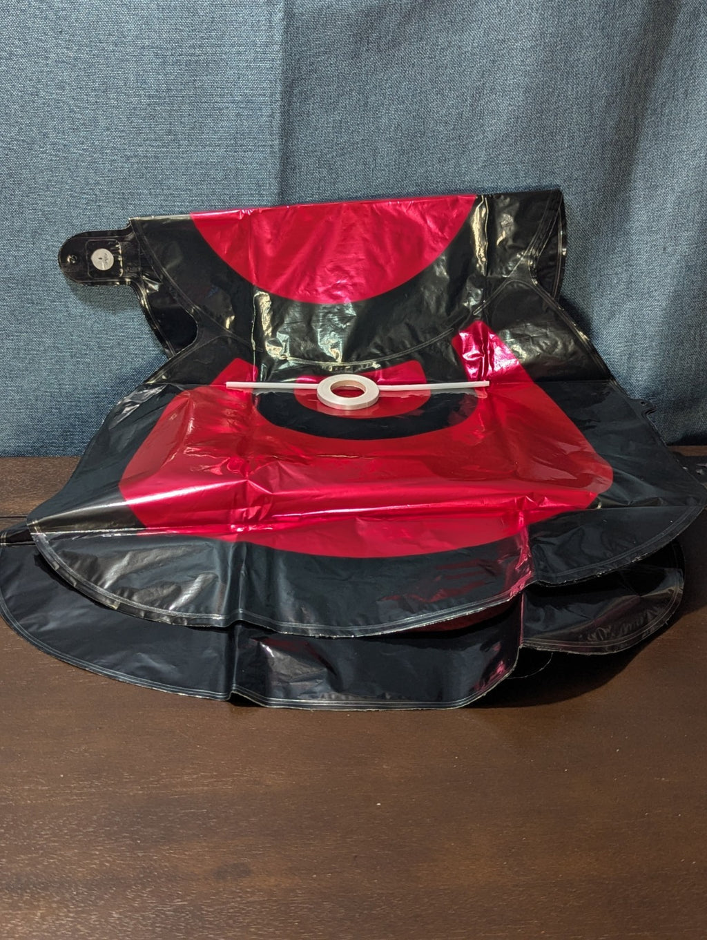 Set of 6 Giant Red Bow Foil Balloons | 34" Red & Black