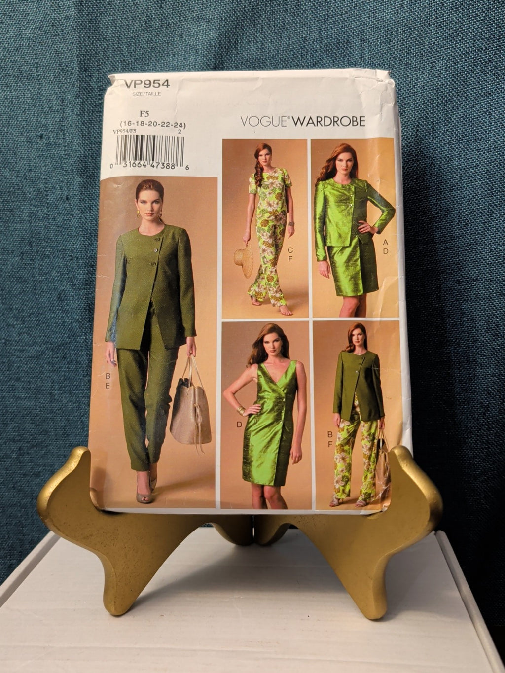 UNCUT Vogue V9094 (VP954) Pattern Asymmetrical Jacket Dress Pants Wardrobe 16-24
