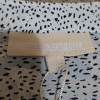 Grand & Greene Blouse Womens XL Speckled Print V-Neck Long Sleeve NWT Shirt