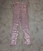 Rose Gold Sequin Off Shoulder Party Jumpsuit Romper  XL