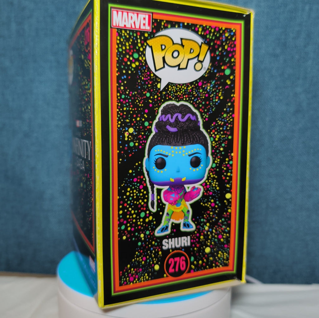 Funko Pop Marvel Shuri Blacklight Target Exclusive #276 in Box with Protector