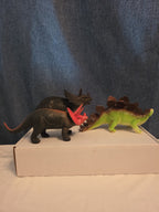 Dinosaur Toy Figures Lot of 3 Triceratops Stegosaurus Vintage Plastic Toy