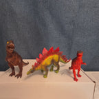 Dinosaur Toy Figures Lot of 13 T-Rex Triceratops Stegosaurus Plastic Play Set