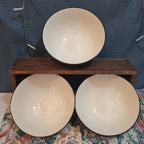 Royal Norfolk Set 3 Ceramic Bowls 6" Black White Dashed Swirl