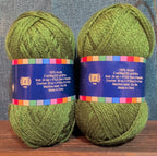 Herrschners Afghan Yarn 2 Ply Fern Green Acrylic 2 Skein Lot 0048