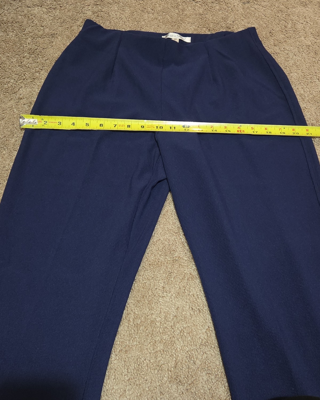 TravelSmith Pants Womens MP Navy Blue Wide Leg Stretch Travel Pull On Style 3212