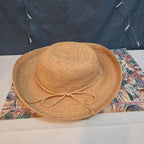 Scala 100% Raffia Wide Brim Sun Hat Natural Straw Summer Beach