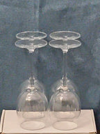 Set of 4 Clear Glass Stemmed Wine Glasses Balloon Bowl All-Purpose Stemware