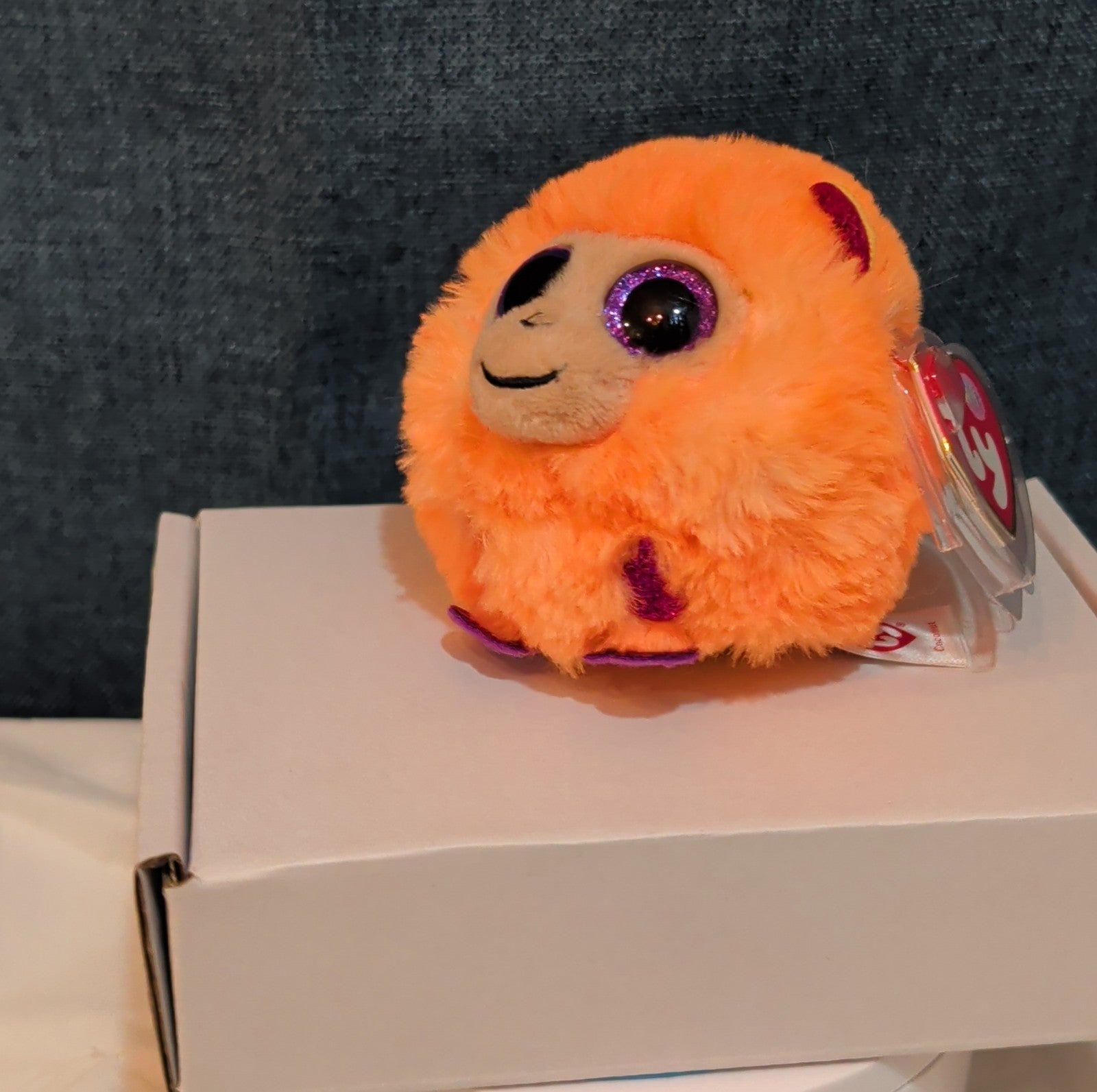 Ty Puffies Coconut The Monkey Plush Toy Orange 3" Glitter Eyes 2021 MWMT