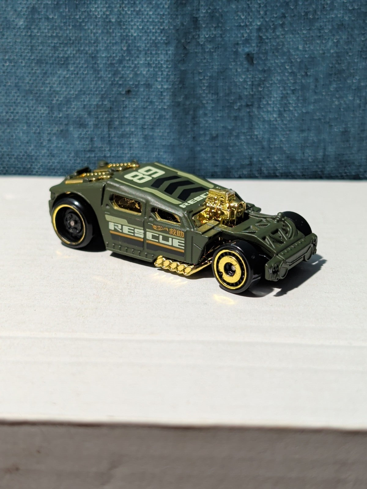 Hot Wheels Lethal Diesel | 2020 HW Rescue "Artichoke Green" | Matte & Gold
