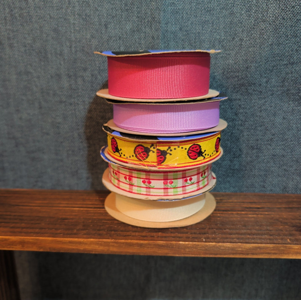 Offray Ribbon Lot 5 Ladybug Cherry Solid Spring Craft Destash