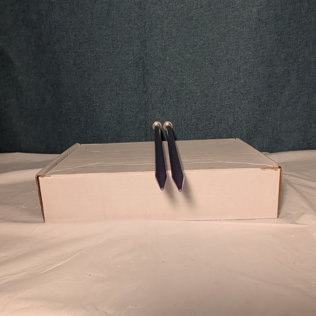 Boye Size 5 Aluminum Knitting Needles 14 Inch Straight Pair Purple Vintage 6328