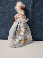 Vintage 5.5" Costume Doll | Blue Polka Dot Rococo Dress | Hard Plastic Souvenir