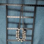 Gunmetal Double Layer Crystal Statement Necklace Edgy Glam