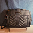 Satchel Chevron Quilted Faux Leather Purse Tote Classic Vibe