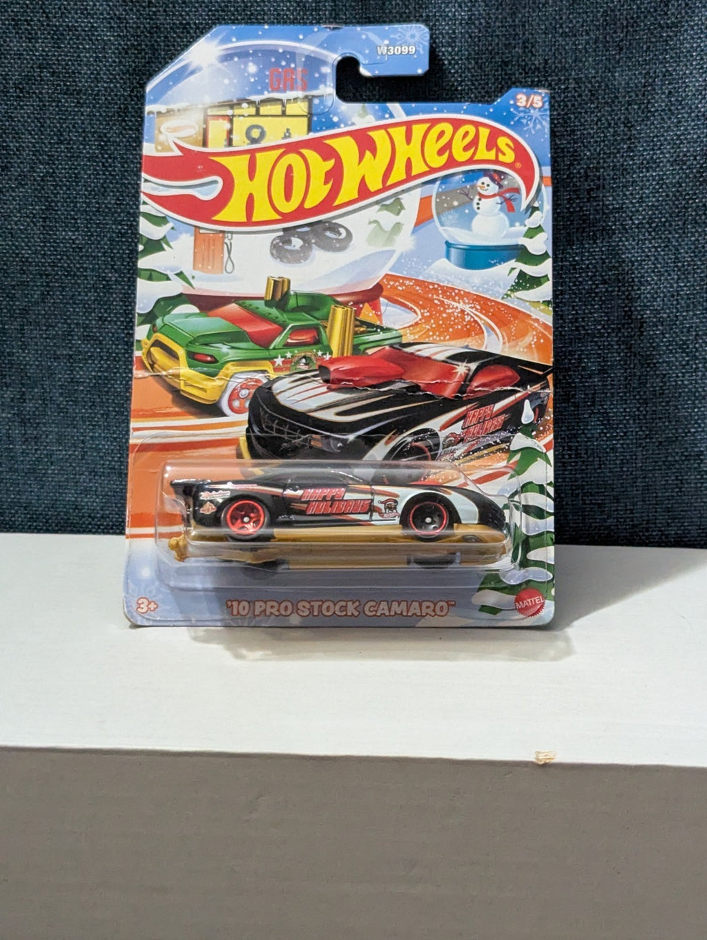 Hot Wheels 2010 Pro Stock Camaro Holiday Racers | Black Happy Holidays Car