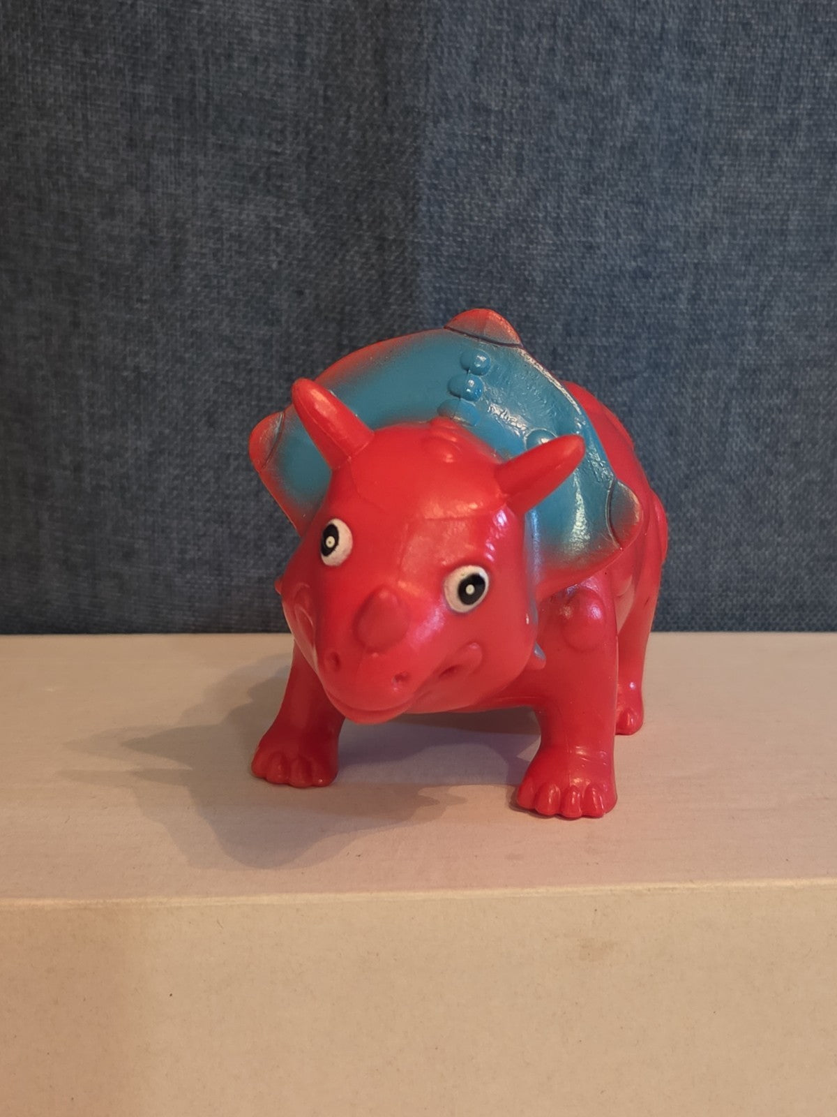 Kid Connection Triceratops Dinosaur Toy Red Blue 7" Long Plastic Figure Toddler