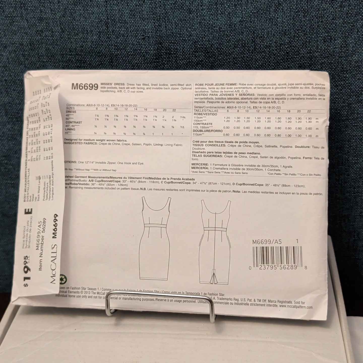 McCALL’S M6699 Fashion Star Dress Pattern | Sizes 6-14 UNCUT | Custom Cup Sizes