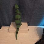 T-Rex Dinosaur Toy Soft Rubber Vinyl Tyrannosaurus Rex Green Black Stripe Figure