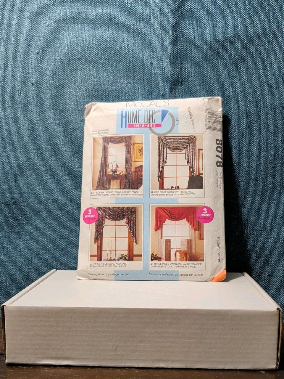 McCall's 8078 Window Valance Swag Jabot Rosette Pattern 1995 Vintage UNCUT 8078