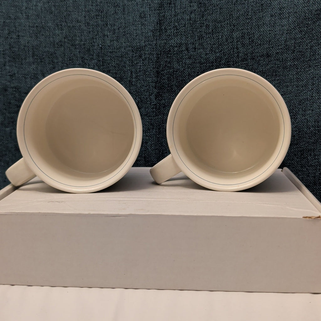 Set of 2 Mikasa Intaglio GARDEN HARVEST Cups | CAC29 8oz Flat Mugs | Vintage 90s