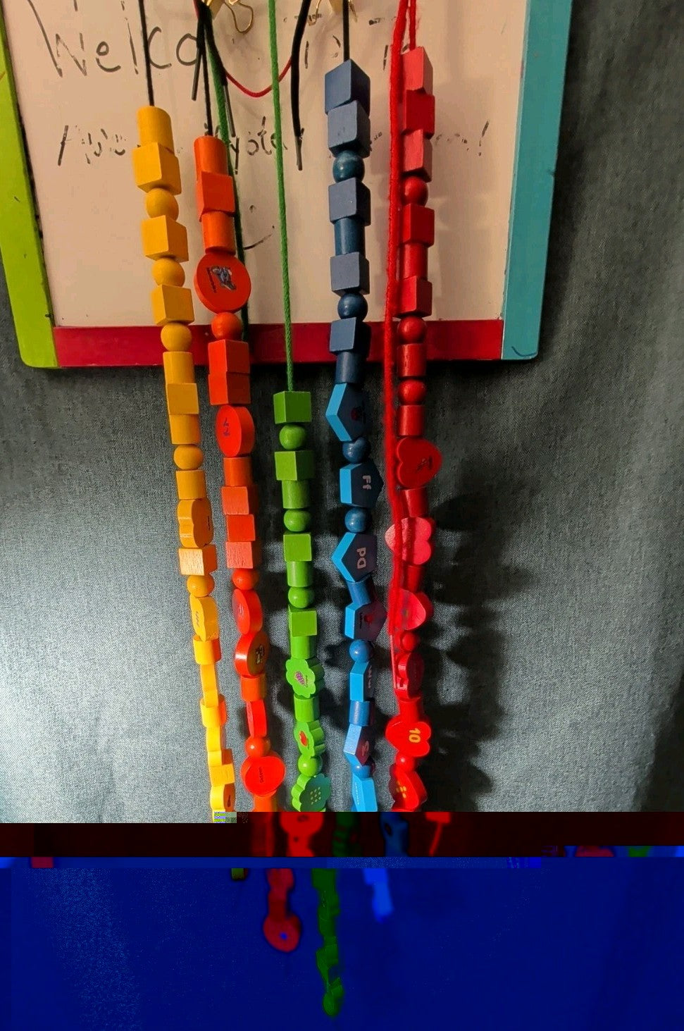 Wooden Lacing Beads 148pc Set | Alphabet Letters & Numbers Threading Toy |