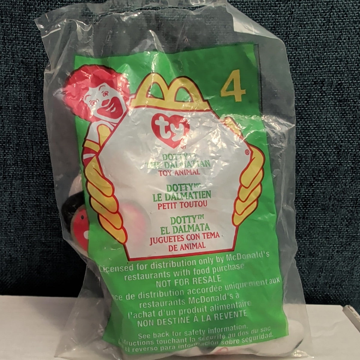 Ty Teenie Beanie Baby Dotty the Dalmatian #4 McDonald’s 2000 Sealed New Dog Toy
