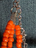 Multi Strand Orange Shell Bead Necklace 23" Boho Beach