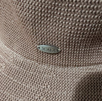 Scala Wide Brim Floppy Sun Hat Brown Acrylic Woven Packable Travel Retro