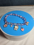 Kawaii Kitty Pink Beaded Stretch Charm Bracelet Y2K