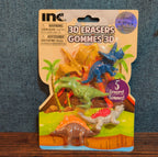 Inc 3D Dinosaur Erasers Set 5-Pack Latex-Free Kids