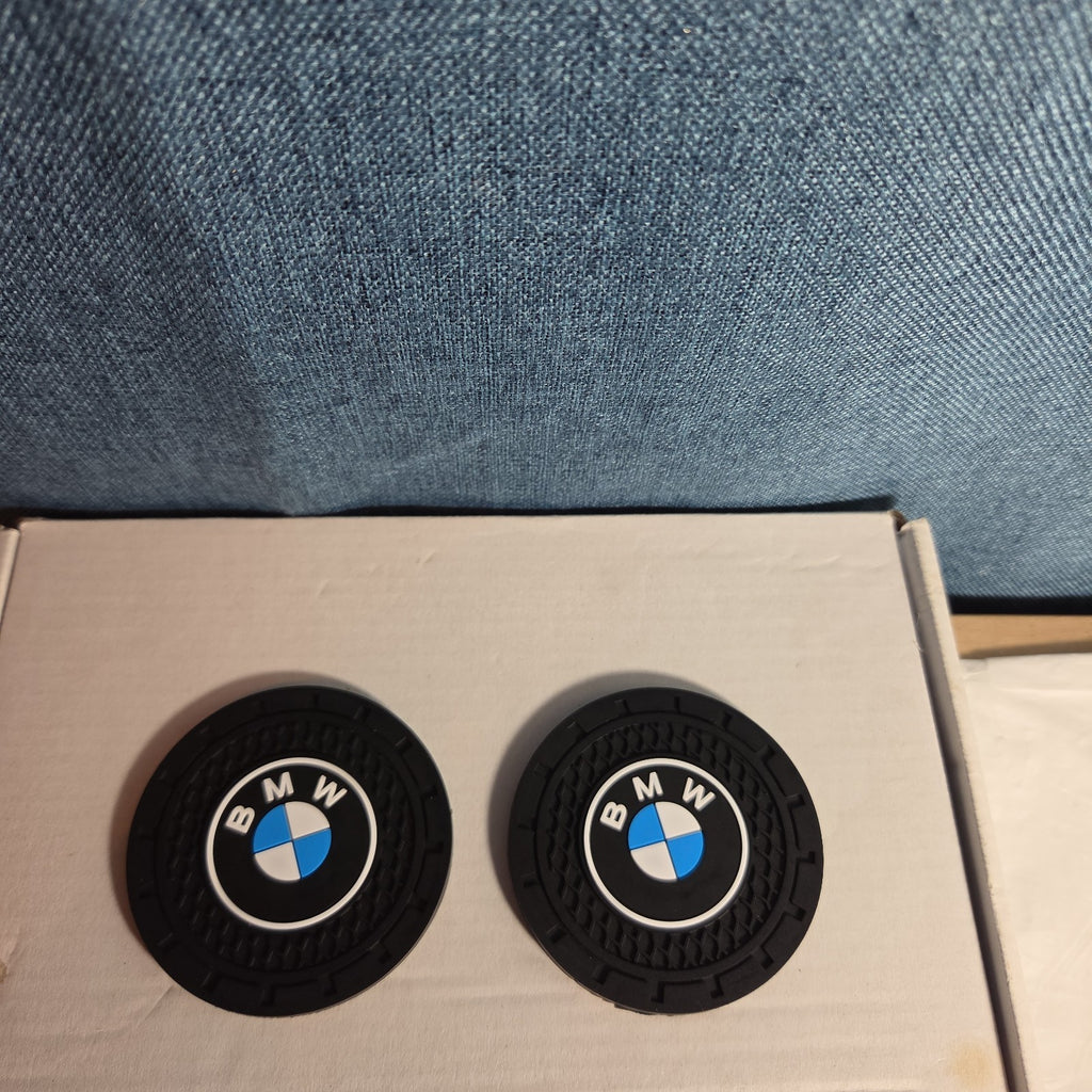 BMW Cup Holder Coasters Silicone Black Blue Auto Accessory