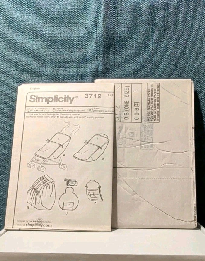 Simplicity 3712 Baby Sling Carrier Bunting Pattern 2007 Car Seat Stroller UNCUT
