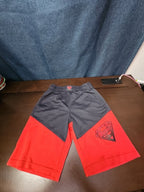 DC Comics Superman Boys Athletic Shorts Size S 6/7 Grey Red Mesh Gym Shorts