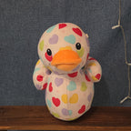 Way To Celebrate Duck Plush Heart Print Pastel Kawaii