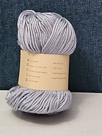 ThinkThings Milk Cotton Yarn | Soft Silver Grey 50g Skein Anti-Pilling
