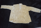 Michael Kors Blouse Gold Chain Link Print Wrap V-Neck Stretch Top L Gently Used